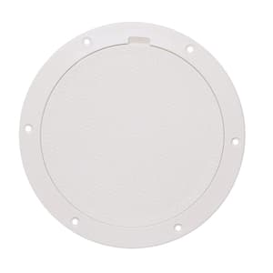 Pry-Out Deck Plate - 8 in. with Diamond Center, White