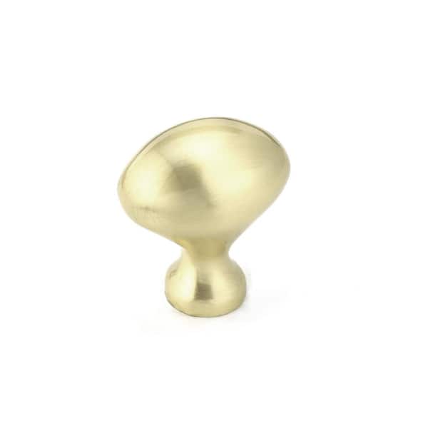 Richelieu Hardware Olinville Collection 1-3/16 in. (30 mm) x 13/16 in. (20 mm) Satin Brass Traditional Cabinet Knob