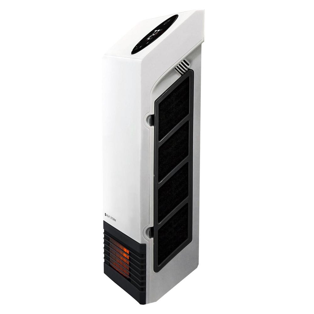 White Infrared Wall-Mounted Heater with Thermostat and Remote