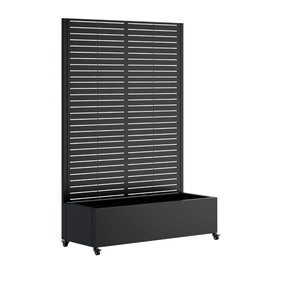 Black Metal Rectangular Raised Garden Bed with Trellis and Lockable Wheels (47.24 in. L x 15.74 in. W x 73.21 in. H) price history on PriceWatchPro