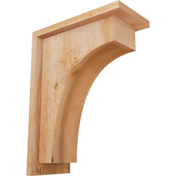 Ekena Millwork 6 in. x 12 in. x 16 in. Western Red Cedar Huntington Rough Sawn Corbel with Backplate