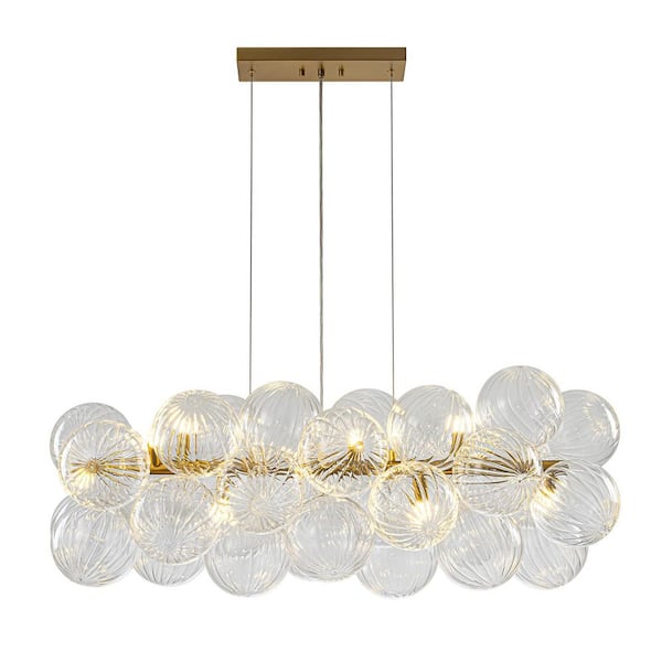 LLHZSY Dvorakova 42.13 in.W 10-Light Modern Brass Linear Cluster