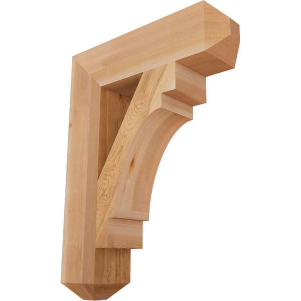 Ekena Millwork 5.5 in. x 32 in. x 24 in. Western Red Cedar Merced Craftsman Smooth Bracket