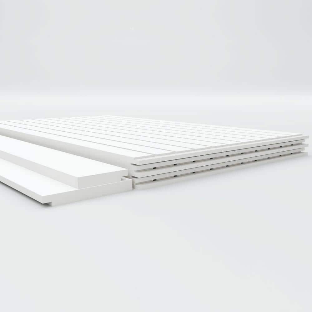 40" x 94.5" White PVC Slat Wall Wainscot Paneling Kit