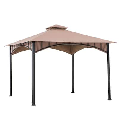 Sunjoy Rosedale 11 ft. x 11 ft. 2-Tier Bamboo Steel Frame Gazebo – Home ...