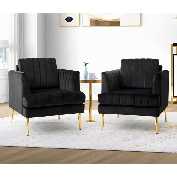 JAYDEN CREATION Mδ nico Contemporary and Classic Teal Comfy Accent Arm  Chair with Metal (Set of 2) CHWH0284-TEAL-S2 - The Home Depot