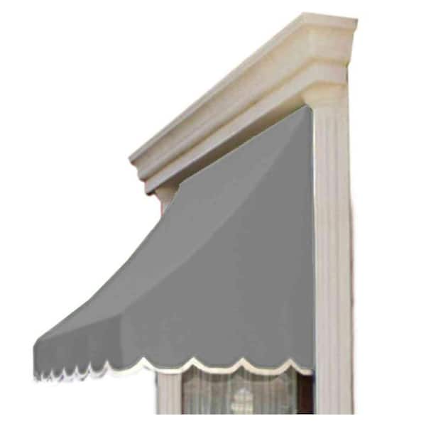 AWNTECH 4.38 ft. Wide Nantucket Window/Entry Fixed Awning (44 in. H x 36 in. D) in Gray