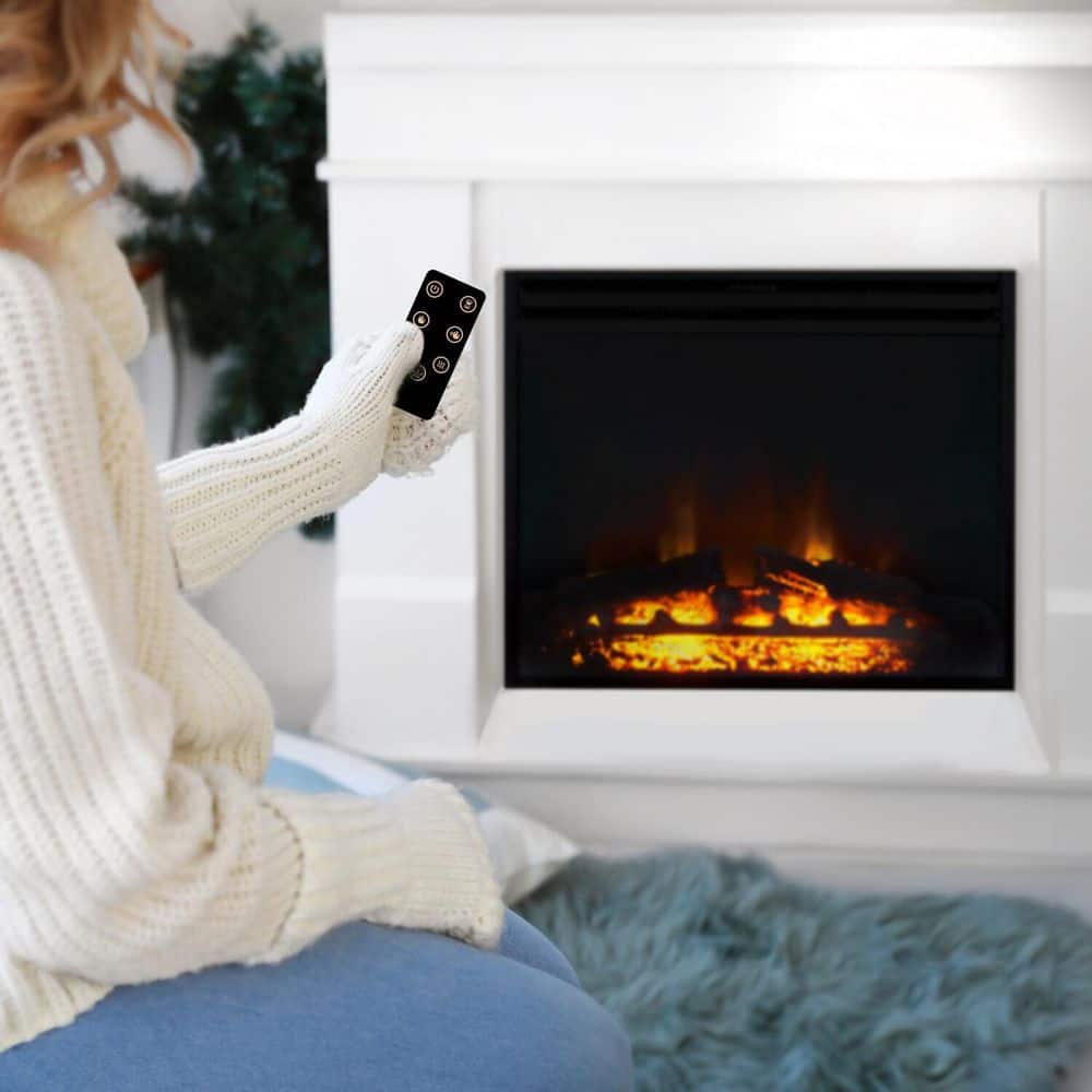 Cambridge 23-Inch Black Freestanding Electric Fireplace Heater