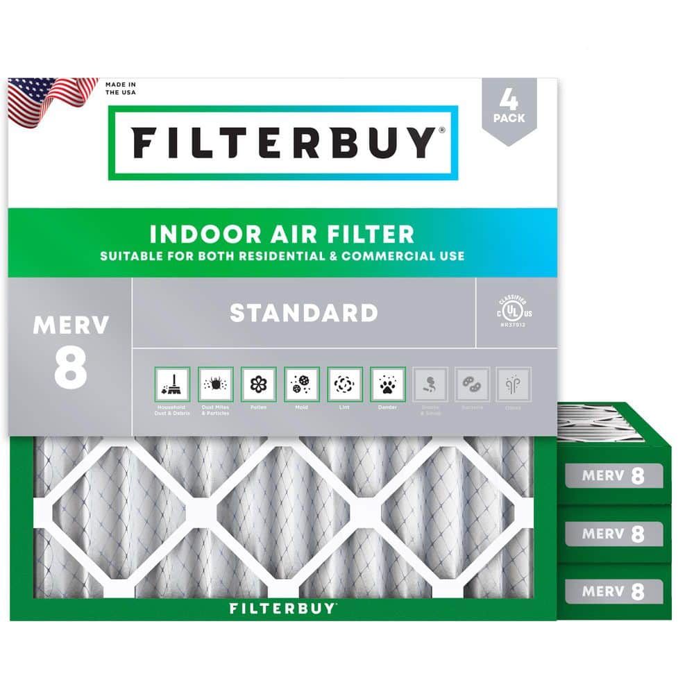 23.5 in. x 23.5 in. x 2 in. MERV 8 (FPR 5) Dust Defense Pleated HVAC AC Furnace Air Filters Replacement (4-Pack) price history on PriceWatchPro