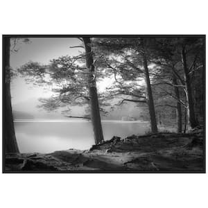 Scottish Lake" by Dorit Fuhg 1 Piece Floater Frame Black and White Nature Photography Wall Art 23 in. x 33 in.
