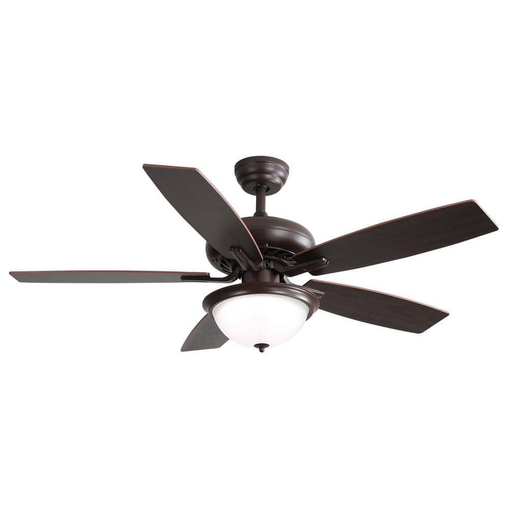 48 in. Brown Indoor Downrod Mount Crystal Ceiling Fan with Light Kit and Re