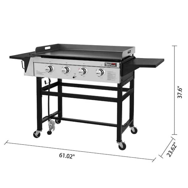 VEVOR Flat Top Griddle Grill & Propane Fueled 2 Burners Stove Stainless  Steel with 4 Spatula & Scraper, 32 x 17