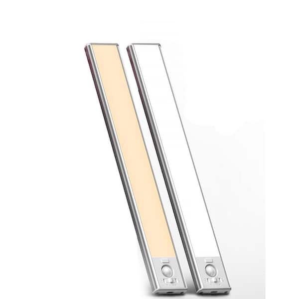 White LED Under Cabinet Lighting Lamp 3 Color Temperature Motion Sensor Light, 2 Pack, Adjustable Brightness for Kitchen