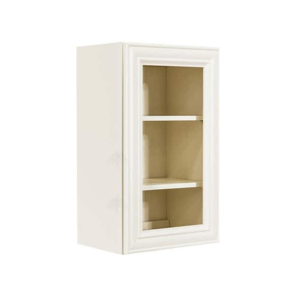 LIFEART CABINETRY Princeton Assembled 15 in. x 30 in. x 12 in. Wall Mullion Door Cabinet with 1-Door 2-Shelves in Off-White
