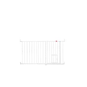Carlson Maxi Extra Tall Walk-Through Pet Gate with Small Pet Door, White