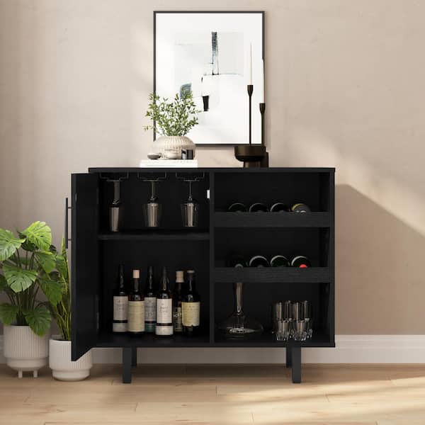 TAYLOR + LOGAN Black Bar Cabinet BA-528093-TAYLH - The Home Depot