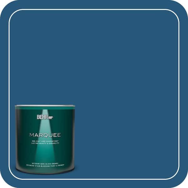 BEHR MARQUEE 1 qt. #S-H-560 Royal Breeze Semi-Gloss Enamel Interior Paint & Primer