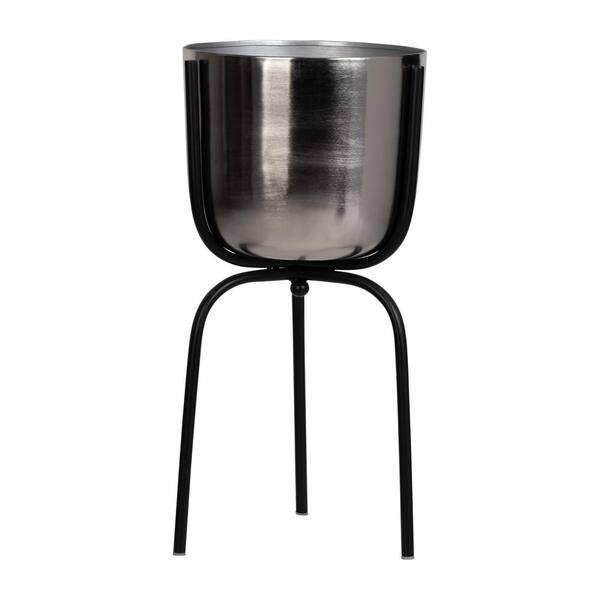 Cesicia 10 in. x 20 in. Silver Indoor/Outdoor Metal Planter with High