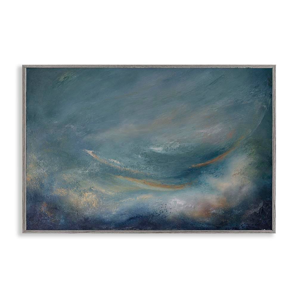 Dark Storm Clouds Abstract by Lydia Orange Gray Framed Abstract Giclee Art Print 20 in. x 30 in. price history on PriceWatchPro