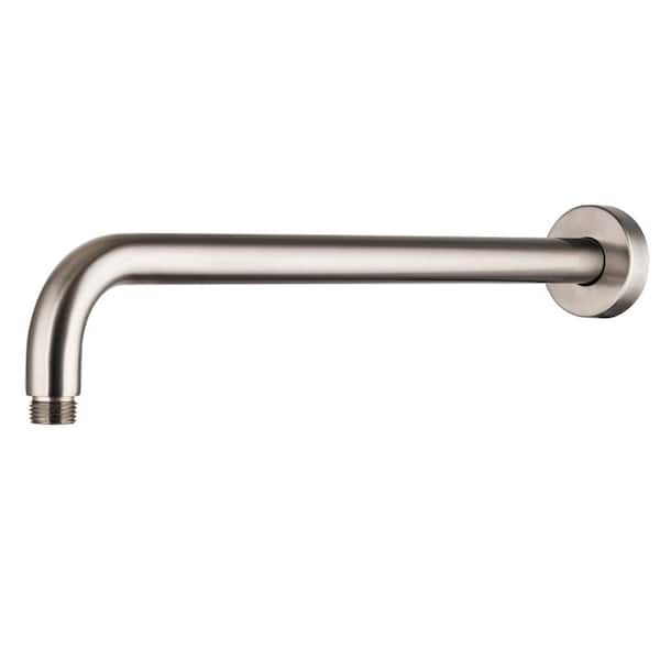 LORDEAR 16 in. Shower Bar Arm Wall Mounted Solid Brass Extension Arm 1/2 in. Pipe NPT Standard in Brushed Nickel