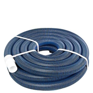 1-1/2 in. x 36 ft. Flexible Spiral Wound Swimming Pool Vacuum Hose with Kink-Free Swivel Cuff, Blue
