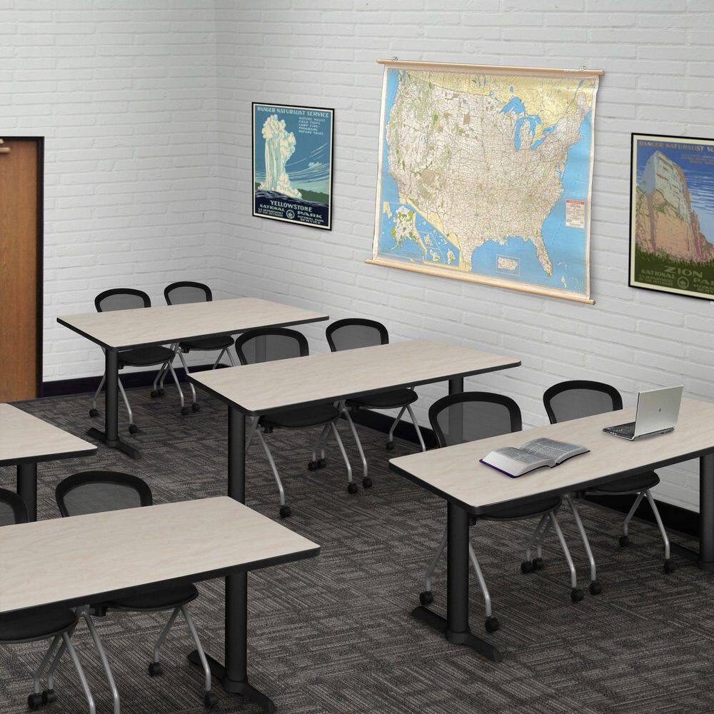 Cain 48 in. x 24 in. Maple T-Base Training Seminar Table Desk and 2 Cadence Nesting Chairs price history on PriceWatchPro