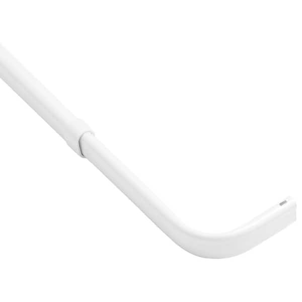 28 in.-48 in. Heavy Duty Single Curtain Rod in White