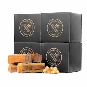 Cherry, Pecan, Hickory and Oak Premium 8" Cooking Wood Splits for Smoking, Grilling, Barbecuing and Cooking (Large Box)