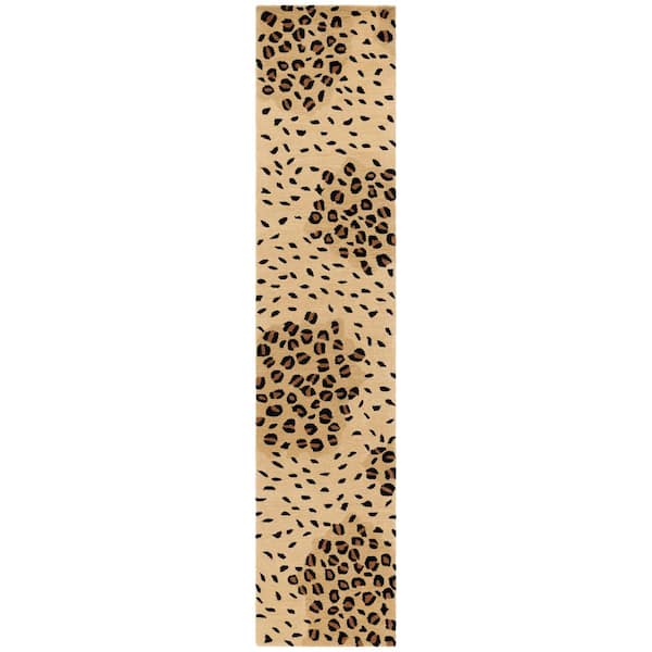 Soho 3 ft. x 12 ft. ft.Gold/Black Leopard Print Runner Rug