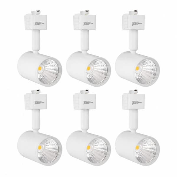 6-Pack LED Track Lighting Heads, 6.5W 500lm 4000K Neutral White, 24° Beam, for Juno J Track