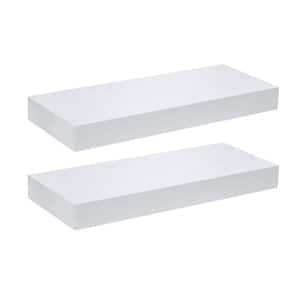 18 in. W x 6.5 in. D White Floating Shelves Decorative Wall Shelf (Set of 2)
