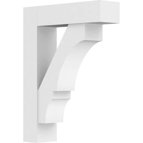 Ekena Millwork Standard Balboa 5 in. W x 24 in. H x 18 in. D Signature Urethane Polyurethane Bracket With Block Ends