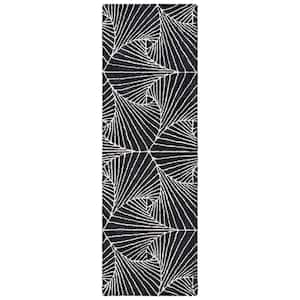 Micro-Loop Charcoal/Ivory 2 ft. x 8 ft. Abstract Geometric Runner Rug