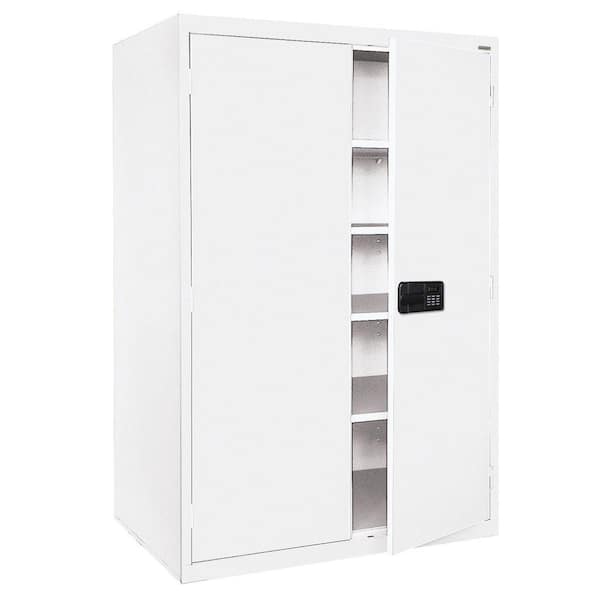 Sandusky Elite Series Steel Freestanding Garage Cabinet in White (46 in. W x 78 in. H x 24 in. D)