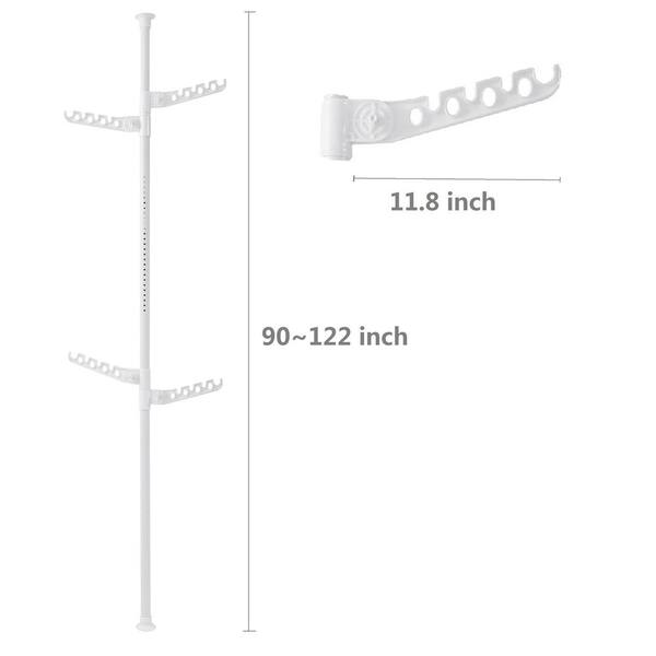 Tidoin 24 in. x 122 in. White Metal Clothes Rack Grn-YDW1-762 - The Home  Depot