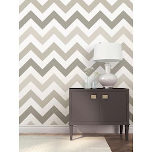 Taupe Zig Zag Vinyl Strippable Roll (Covers 30.75 sq. ft.)