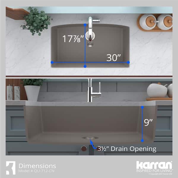 Karran QBSCN 3-1/2 in. Kitchen Sink Basket Strainer in Concrete