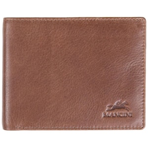 Bellagio Collection Brown Leather RFID Wallet with Coin Pocket