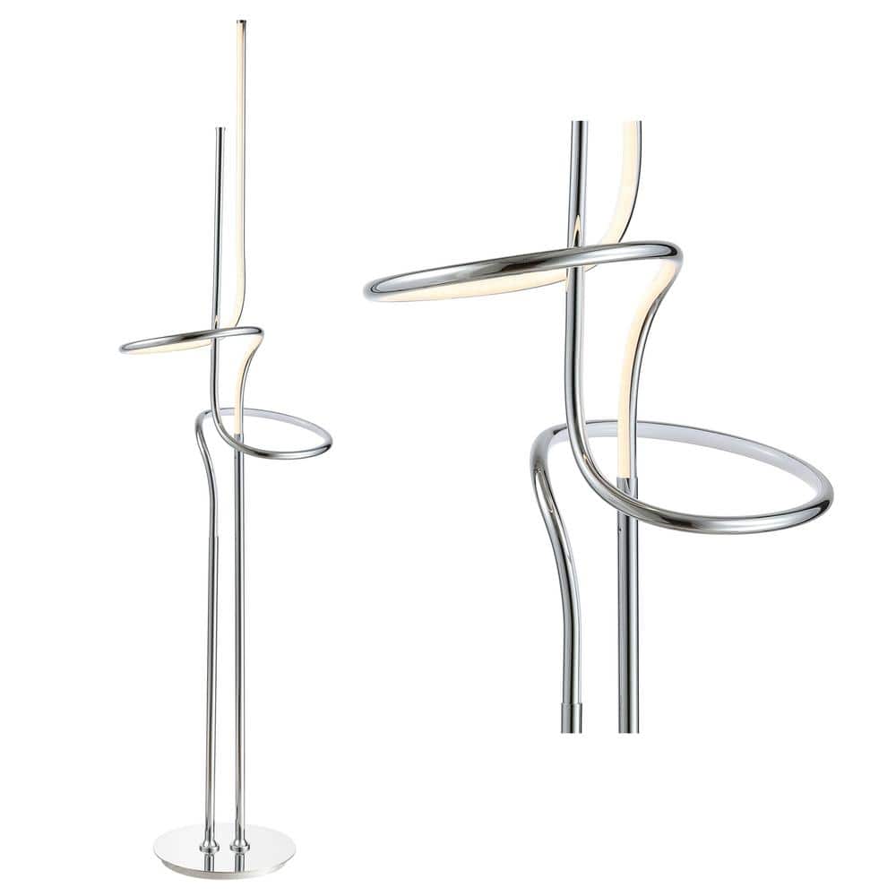 Sketch 64" Silver Adjustable Arc LED Floor Lamp