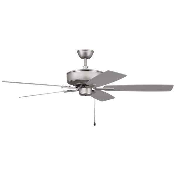 CRAFTMADE Pro Plus 52 in. Indoor Dual Mount 3-Speed Reversible Motor Ceiling Fan in Brushed Satin Nickel Finish