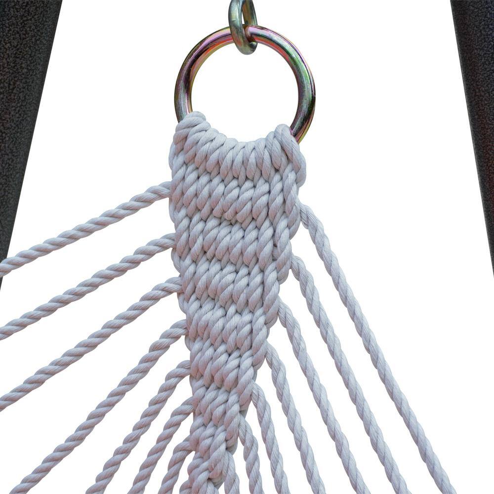 Green Polyester Hanging Chair with Bronze Stand