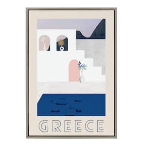 Sylvie Travel Poster Greece by Chay O Framed Canvas Culture Art Print 23 in. x 33 in.