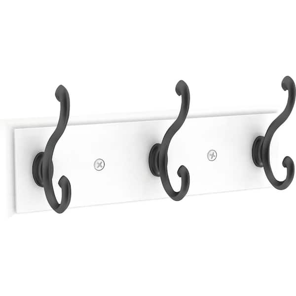 Home Decorators Collection 10 in. L White and Black Scroll Hook Rail  R12344H-PFB-U - The Home Depot