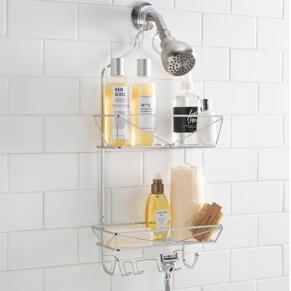 Chrome Non-Rusting Rectangle Metal Shower Organizer