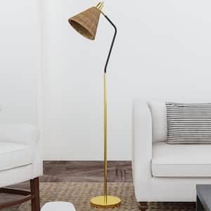 CIPACHO 65.01 in. Brown 1-Light Lantern Smart Floor Lamp with Remote Control  and APP, Tall Standing Lamp with Rattan Lampshade ZZ1430YC19 - The Home  Depot