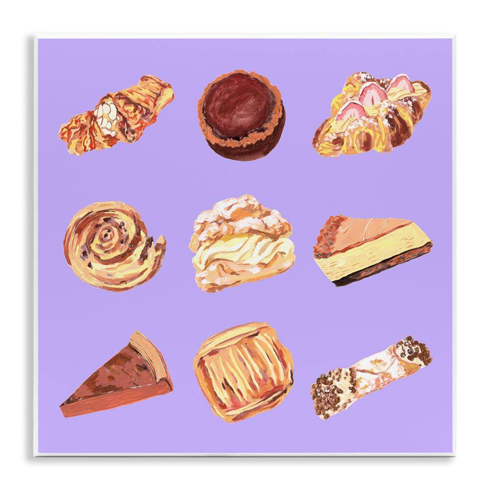 Delicious Pastries on Purple by Melissa Wang Unframed Food Graphic Art Print 12 in. x 2 in. price history on PriceWatchPro