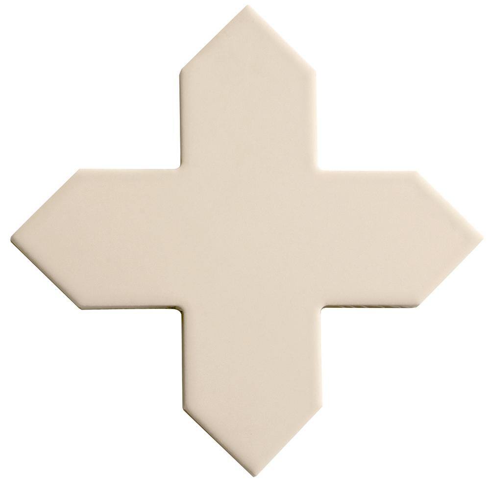 Seville 5 in. x 5 in. Matte Ecru Taupe Porcelain Cross Wall and Floor Tile Sample price history on PriceWatchPro