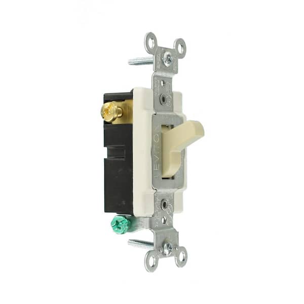 15 Amp Commercial Grade 3-Way Lighted Handle Toggle Switch, Ivory 5503-LHI