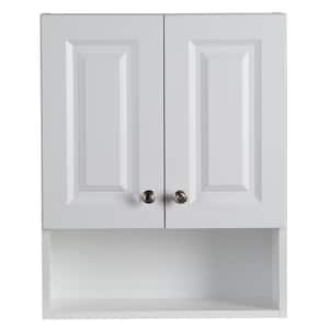 Lancaster 21 in. W x 8 in. D x 26 in. H Surface-Mount Raised panel Bathroom Storage Wall Cabinet in White