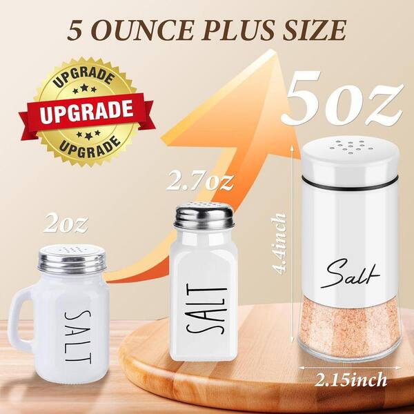 Lynzavix Salt and Pepper Shakers Set Black and White Glass